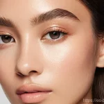 Home 14 메이크업 시험 응시생 후기 모음 - **Prompt 1: "Glass Skin" Radiance**
A close-up portrait of a young woman with a luminous and hig...